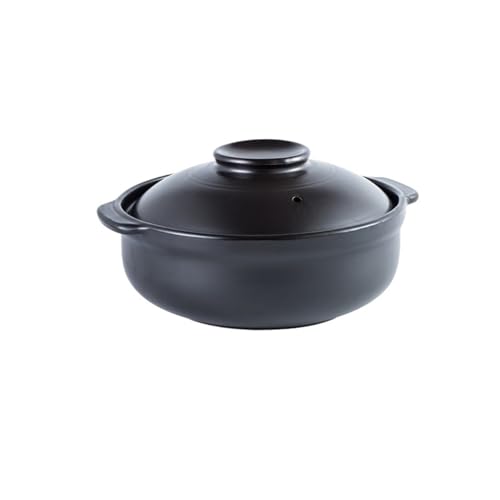 Cacerola Cazuela De Cerámica Olla Sopa Arroz Al Vapor Pollo Estofado Y Resistente Calor Claypot Gas(Flat 3 L)
