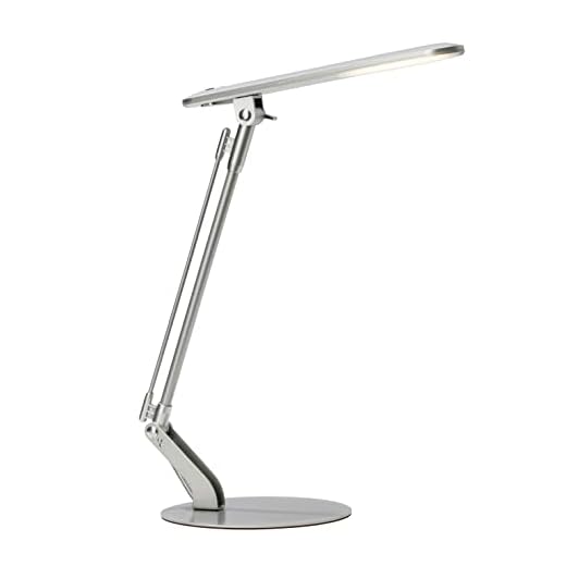 Chesbung LED Schreibtischlampe, dimmbare Tischleuchte, 5 Farb- und 10 Helligkeitsstufen, Touch-Bedienung, faltbar, mit USB-Ladeanschluss und Augenschutz 4 Brilliant Brendan Schreibtischleuchte, LED integriert, 1x 6 W, 290lm, 4100K, Metall, titan G94808/11