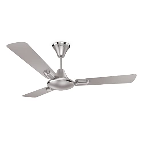 Goldmedal Hoopla 1200 mm BEE Certified Star Rated Decorative Ceiling Fan |Incredibly Quiet | Elegant Design | Exceptional Air Flow | 2 years Warranty (TITANIUM SILVER)