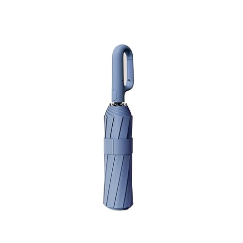 Paraguas Paraguas extra grande reforzado, resistente al viento, resistente a la lluvia, de doble propósito, resistente a los rayos UV, totalmente automático, con hebilla de anilla(105Haze Blue)