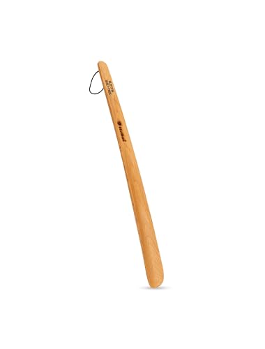 Image of Helios Bamboo Shoe Horn | Long Handle Shoe Horn for Easy Wearing | Wooden Shoe Helper Stick | Shoe Wearing Aid for Men & Women | Durable Comfort Grip (Small /Medium /Large)