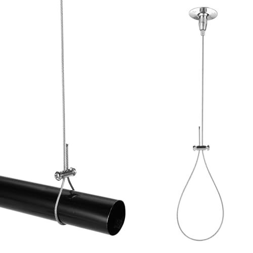 Kleiderstange Deckenhalterung Set, Stabil Verstellbar Kleiderschrank Rohrschelle Hochbelastbar Kleiderstangen Halterung System für Gebogene L-Förmige & Gerade Duschstangen