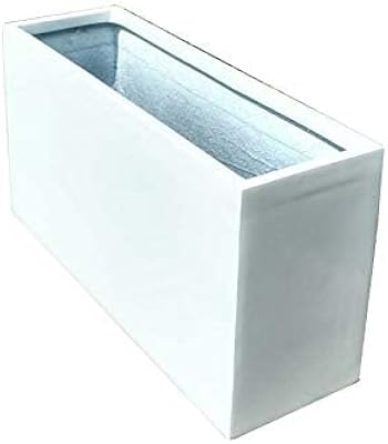Amazon.com : Grey Rectangle Planter Box Fiberstone - Indoor Outdoor ...
