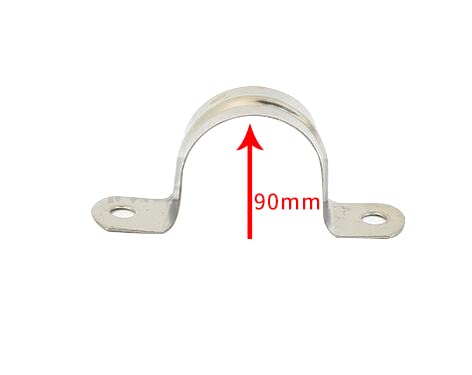MACHSWON 4 PCS Pipe Strap Clamp 90mm 304 Stainless Steel Pipe Clips U Shaped Pipe Straps Saddle Clip Two Hole Tube Strap Tension Clips U-Tube Ring Hose Clamp - Image 3