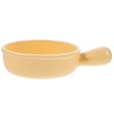 DEARMAMY Keramik Milchtopf mit Deckel Hitzebeständiger Einhändiger Kochtopf für Hause Gleichmäßige Wärmeverteilung für Suppen Milch Brei und Eintöpfe Lebensmittelecht Einfach zu Reinigen