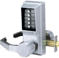 Simplex LL1011-026 Pushbutton Lever Lock with No Key Override - Bright Chrome