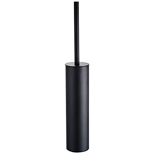 Image of Freestanding Luxury Toilet Brush 304 Stainless Steel Toilet Brush and Holder 19-Inches Tall Round Rust Resistant Anti-Odor and Easy to Clean with Matte Black Finished