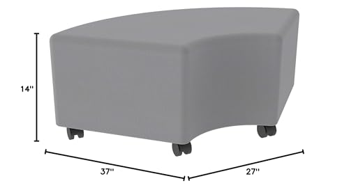 Image of Sprogs 12 inch H Structured Quarter Round Stool -Flexible Modular Collaborative Soft Seating for Office, Home, Lounge and School Classrooms with Durable Frame & Set of 2 inch Casters Add-on -Sand
