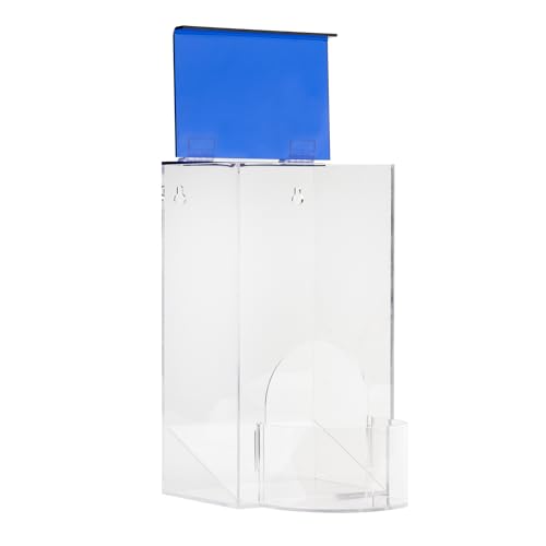 Inevibe Earplug Holder, Universal Clear Acrylic Storage with Blue Lid for Small Bulk Accessories - Finger Cots, Hairnets, Laundry Dishwasher Pods, Packets, Beard Covers, Condiments & Candy