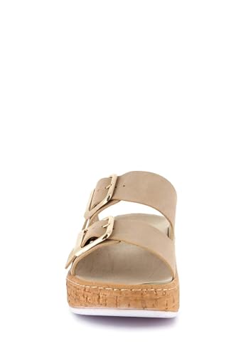 Sandales compensées beige femme nu-pieds confortables été taille 39