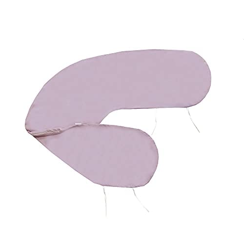 Funda para cojín de lactancia, 170 cm, con cremallera, 4 lazos para facilitar la lactancia del bebé (morado)