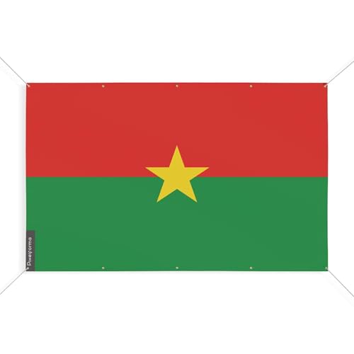 Drapeau Burkina Faso grand format aux finitions haut de gamme et durables