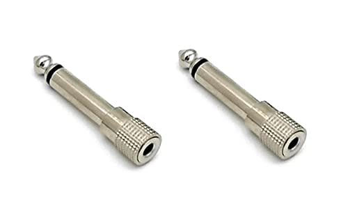 ESPtronics (2 Pcs) 36.5mm to 3.5 mm Converter Mic Microphone 6.35mm Mono Plug to 3.5mm Mono Jack Splitter Music Metal Audio Adapter-image-19