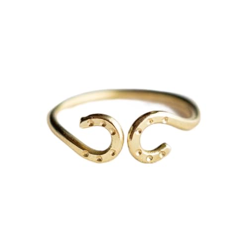 馬蹄 ツインリング 13号 ハンドメイド アクセサリー 真鍮 ゴールド カラー