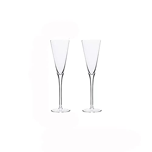 Generic Copa de Champán V de 165 Ml Copa de Champán Alta Gama para el Hogar Traje de Copa Alta de Cristal Champán Flauta de Boda, Aniversario, 2 Flautas de Champán