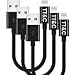 TT&C iPhone Lightning Short Cable [ 3 inch Black 3-Pack ] Supreme Quality Syncing and Charging Cable Data Cord for iPhone 8, iPhone X, iPhone 7, 7Plus, 6, 6s, 6+, 6s+, 5, iPad Mini, Air, iPad 5, iPod