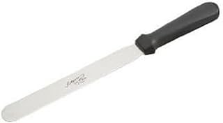 Ateco Ultra Straight Spatula with 8-Inch Stainless Steel Blade, Plastic Handle, Dishwasher Safe, Black