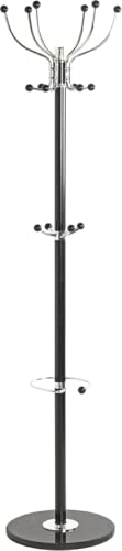 HAKU Portemanteau, chrome, noir, marbre, métal Porte-manteaux - Dimensions : H 176 x Ø 38 cm, style : moderne
