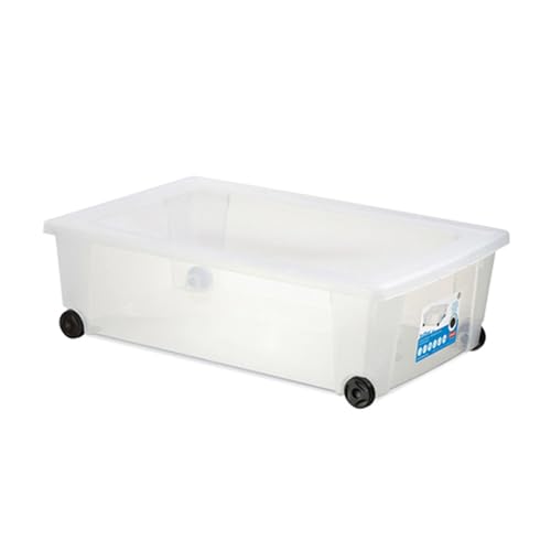 Stefanplast Roll-Box Contenitore Multiuso con Ruote, Bianco, 59x39x18.5h