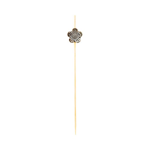 4 Inch Decorative Cocktail Skewers, 1000 Metal Bead Appetizer Picks - Disposable, Sustainable, Silver Bamboo Wooden Cocktail Picks, For Garnishes Or Foods - Restaurantware #TOP7