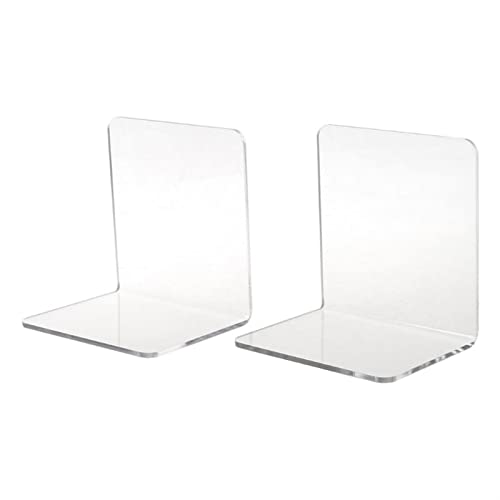 Sujetalibros de acrílico Transparente en Forma de L, Bolsa de Almacenamiento de Escritorio, estantería de Escritorio, papelería Escolar, Accesorios de decoración de Oficina, sujeta