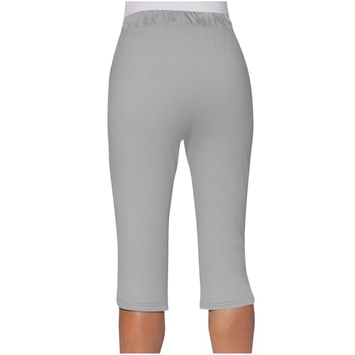 Womens Capris for Summer Crop Sweatpants Knee Length Capri Pants High Waisted Athletic Workout Yoga Pants with Pocket4