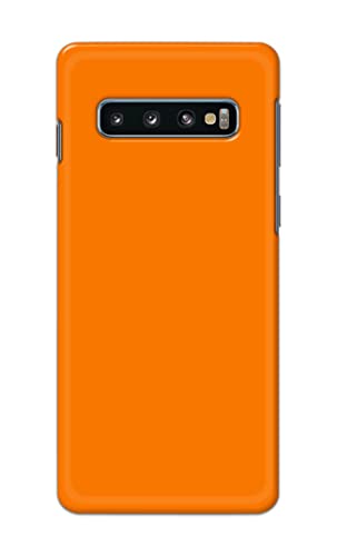 Image of Plain Orange Hard Back Case Cover for Samsung Galaxy S10 Plus (6.4 inch), SM-G975F / DS, SM-G975U, SM-G975W Back Cover -(J5) VNS2229