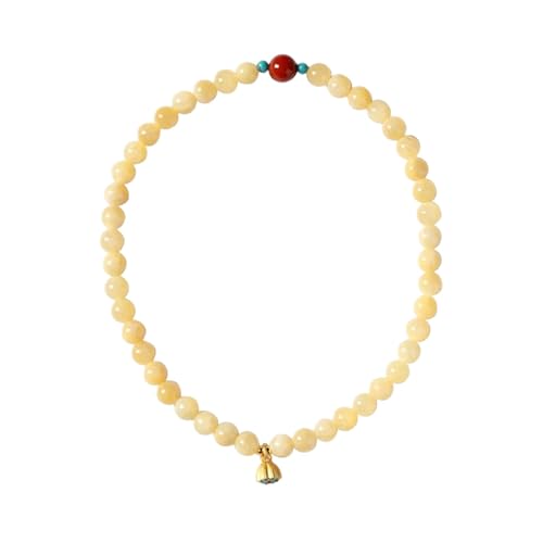 花にインスピレーションを得た黄色の翡翠ビーズの手作りジュエリー幸運と静けさの文化的シンボル新しい中国の花の象徴