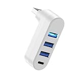 USB 3.0 Hub,Multiport USB A Splitter Adapter 4-Port USB Hub USB Splitter Mini USB Extender 180 Degree Rotation Hub for Laptop, Xbox, Flash Drive, HDD, Console, Printer, Camera,Keyborad, Mouse,PC