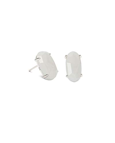 Kendra Scott Betty Stud Earrings for Women, Rhodium-Plated, White Mother of Pearl
