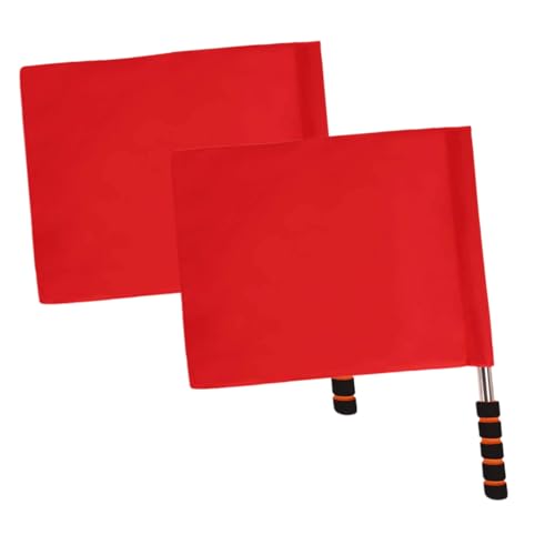 HANABASS 2pcs Match Referee Flag Set Commanding Signal Flags for Soccer Volleyball Football Basketball Sports