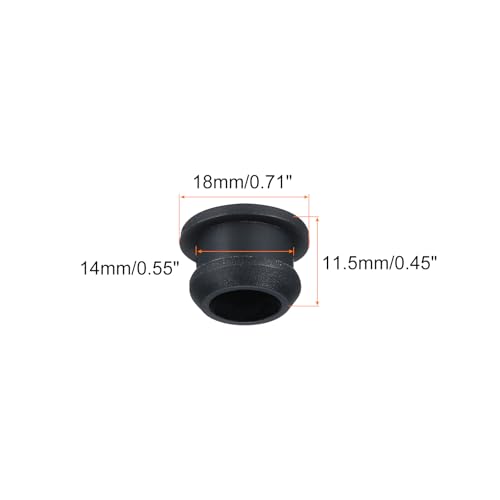 Image of Snap in Locking Hole Plugs Rubber Panel Seal Cover Drilled Silicone Caps, [for Kitchen Rubber, Waterproof Sealing Plugs] - 14mm /0.55in /Black /10Pcs