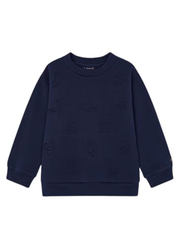 Mayoral Embossed Pullover for Boys Navy