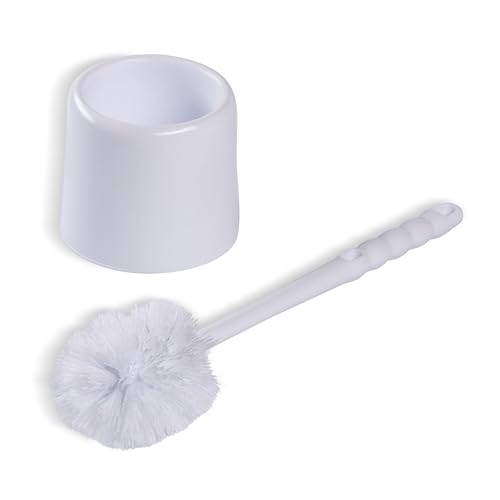 Image of Sparta 16-Inch Durable Toilet Brush with Storage Holder, Bowl Brush with Caddy with Sturdy Polypropylene Bristles for Effective Cleaning, White Plastic Handle for Secure Grip, White (Pack of 24)
