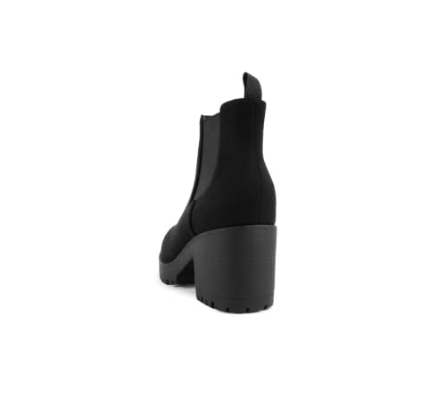 Image of Soda Top Shoes Jaber Ankle Boot W Lug Sole Elastic Gore and Chunky Heel