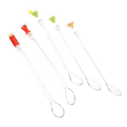 OFFSCH 5Pcs Cocktail Stirrers Mixing Sticks with Long Handle Cute Design for Smooth Stirring for Iced Cocktails and Beverages at Parties and Gatherings
