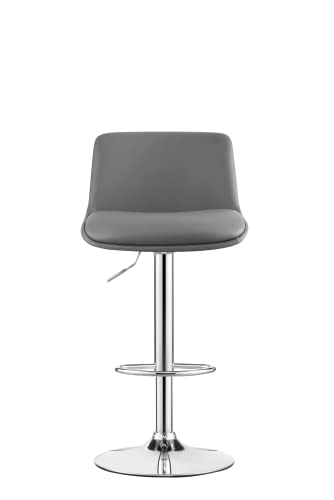 MINCETA Butaco Moderno Tapizado Giratorio con Respaldo para Barra y Altura de Mostrador, Altura Ajustable 24 a 34 pulgadas, Juego de 2, PU en Gris Oscuro miniatura 3