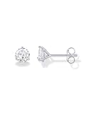 PAVOI Rhodium Plated 925 Sterling Silver Cubic Zirconia Stud Earrings for Women - Round 6mm