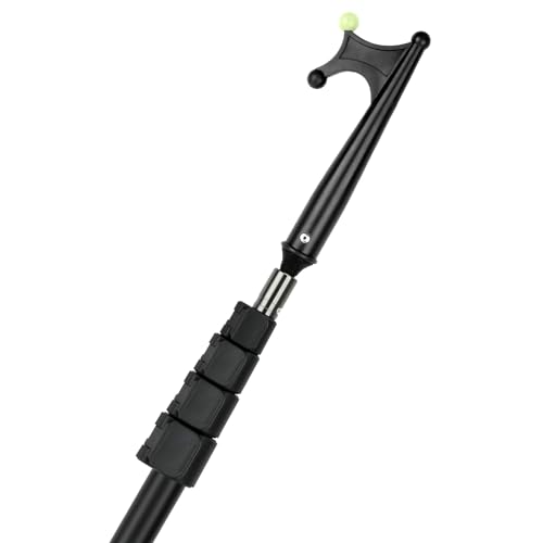 SAN LIKE Teleskop-Bootshaken-Klasse 5 Aluminiumlegierung Docking Bootshaken Teleskopierbar Langlebige Rostfreie Boot Haken Teleskop Stange mit leuchtenden Perlen Docking Bootsschieber,Negro 3,6M