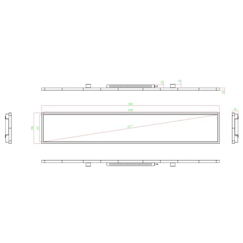 Image of 65.7 Inch (1650x255.2mm Viewable) Commercial Stretched LCD Bar Display | Ultra-Wide Android Shelf Screen | Cloud /USB /Mobile Playback