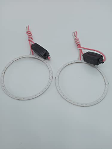 Image of 2 x 80 /70 /60 /50 /38 mm 93 LED CCFL Headlight COB Angel Eyes Halo Ring Lamp 12-24V (Blue, 70 MM)