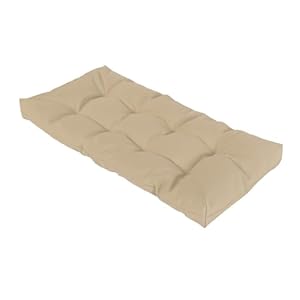 xinwanhong Cojín para Banco de Exterior 1 2 3 o 4 plazas, 8cm Cojines para Columpio Impermeable Antideslizante Cojín para Banco de Jardín Muebles Cojín Rectangular para Patio Ventana,Beige,40x40cm