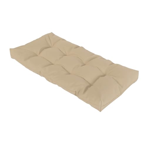 xinwanhong Cojín para Banco de Exterior 1 2 3 o 4 plazas, 8cm Cojines para Columpio Impermeable Antideslizante Cojín para Banco de Jardín Muebles Cojín Rectangular para Patio Ventana,Beige,40x40cm