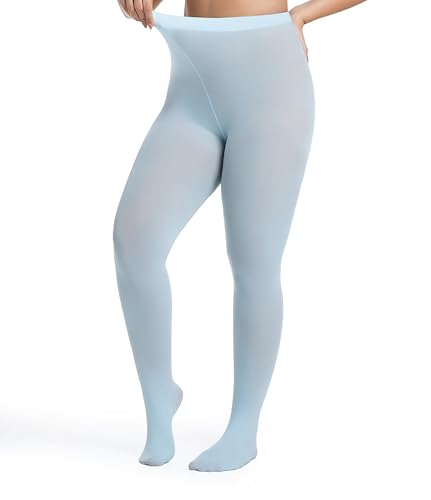 Image of Frola Plus Size Tights for Women Semi Opaque Control Top High Waist Stockings 60 Denier Women's Pantyhose 2X 3X 4X 5X