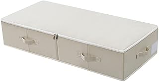BLKDOTS Underbed Storage Container, Underbed Storage Box with Lid, 90x 42 x 18 cm (Beige)