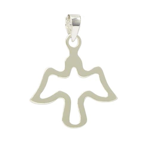 Collier colombe de la paix en argent 925 sterling de 19x18 mm avec chaîne de 45 cm