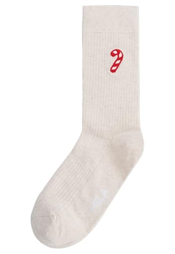 MELAWEAR MELA Lustige Socken (3538/3942/4346) Herren & Damen Baumwollsocken Witzig Geschenkidee Adventskalender Weihnachten Geschenk (Zuckerstange)