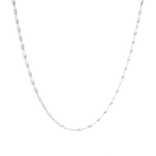 Image of Clara Anti-Tarnish 925 Sterling Silver Chain Necklace in 18 inches | Gift for Women and Girls| Minimal Daily Wear