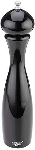 Fletchers' Mill Marsala Collection Pepper Mill, Black - 12 Inch, Adjustable Coarseness Fine to Coarse, MADE IN U.S.A.