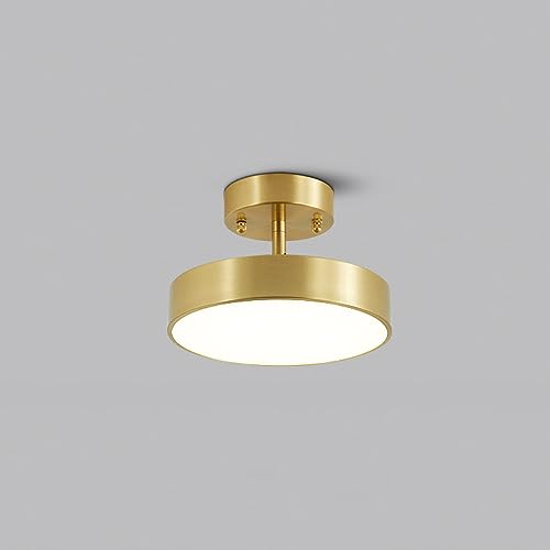 Lámpara de techo de latón moderna LED empotrada con acabado premium negro estilo A